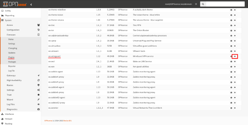 OPNsense os-wireguard package