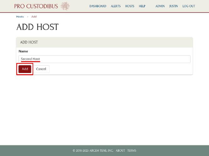 Add Host Page