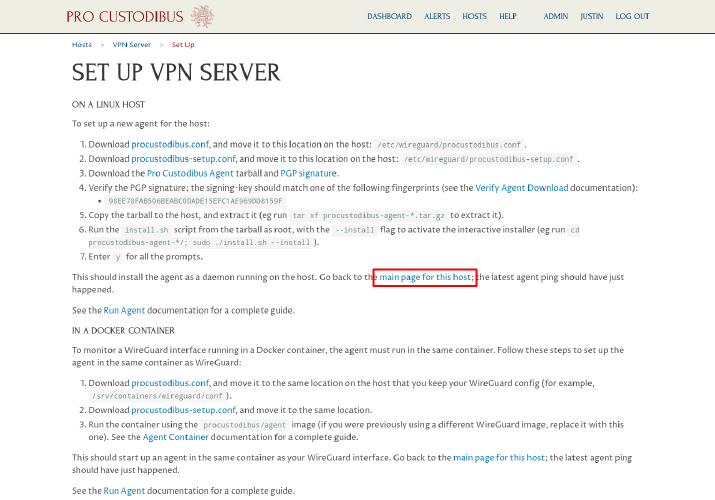Set Up VPN Server Page