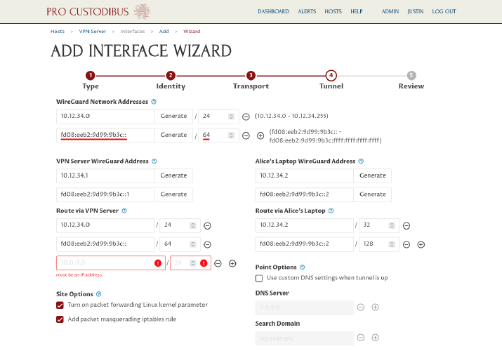 Connection Wizard Tunnel Step, part 3