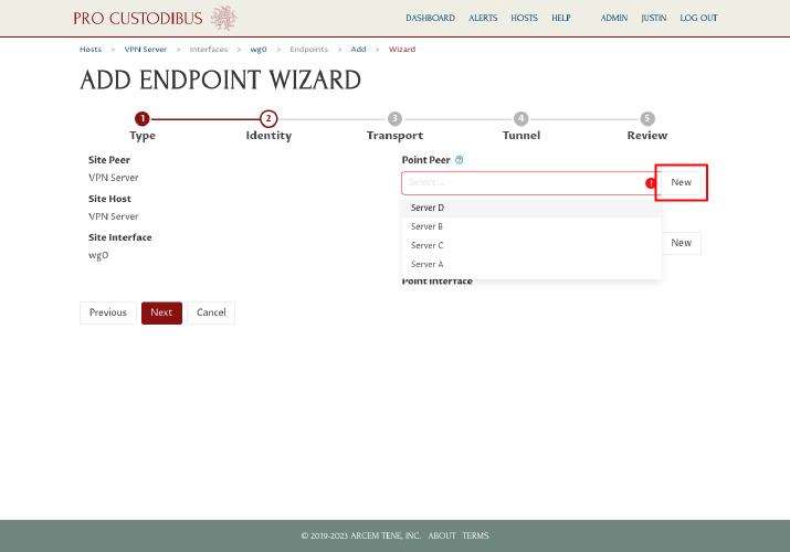Connection Wizard Identity Step