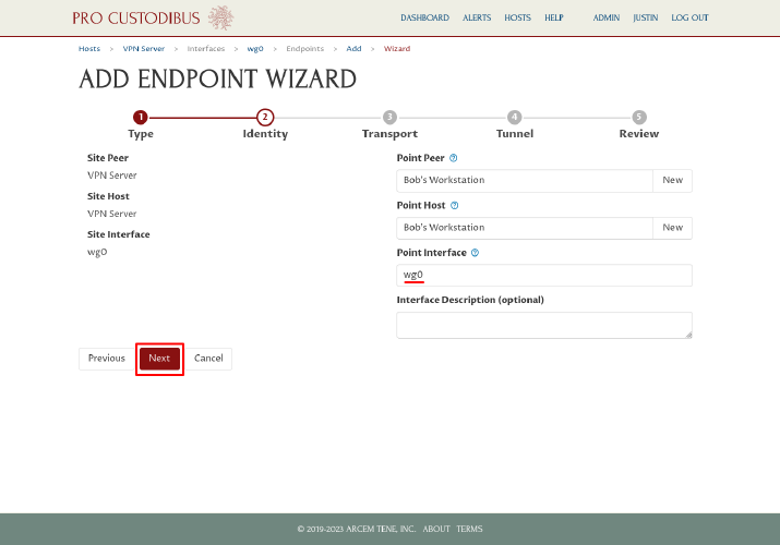 Connection Wizard Identity Step, part 3