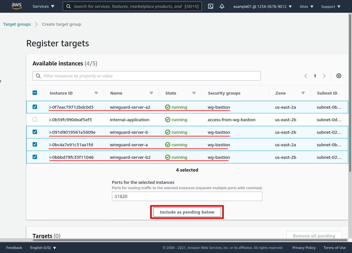 Create ELB Target Group Page Pt 5