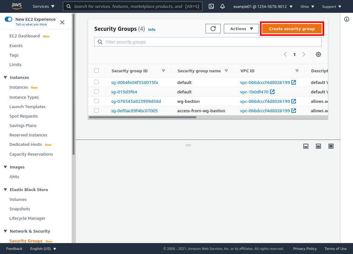 Security Groups List