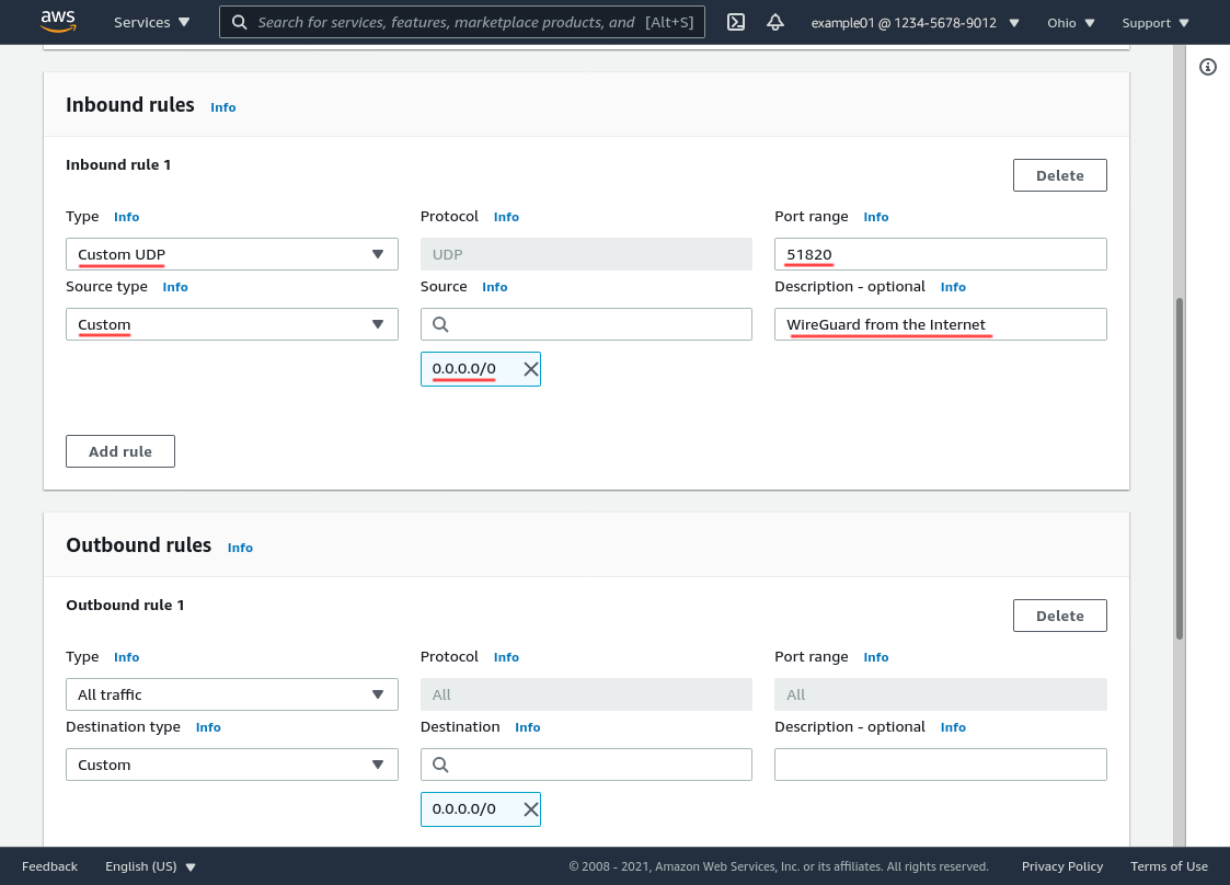 Create Security Group Page Pt 2
