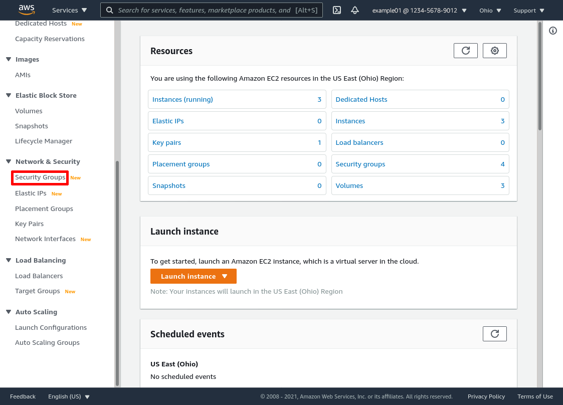 EC2 Service Dashboard