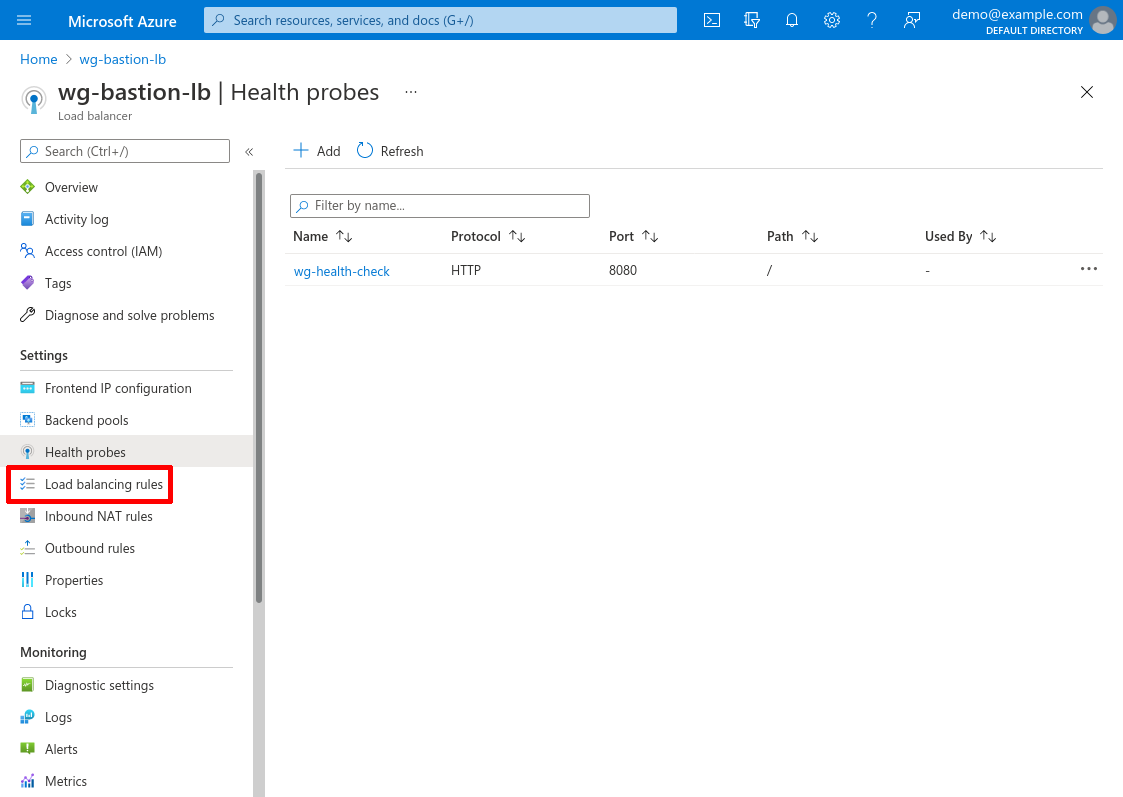 Load balancer: Health probes