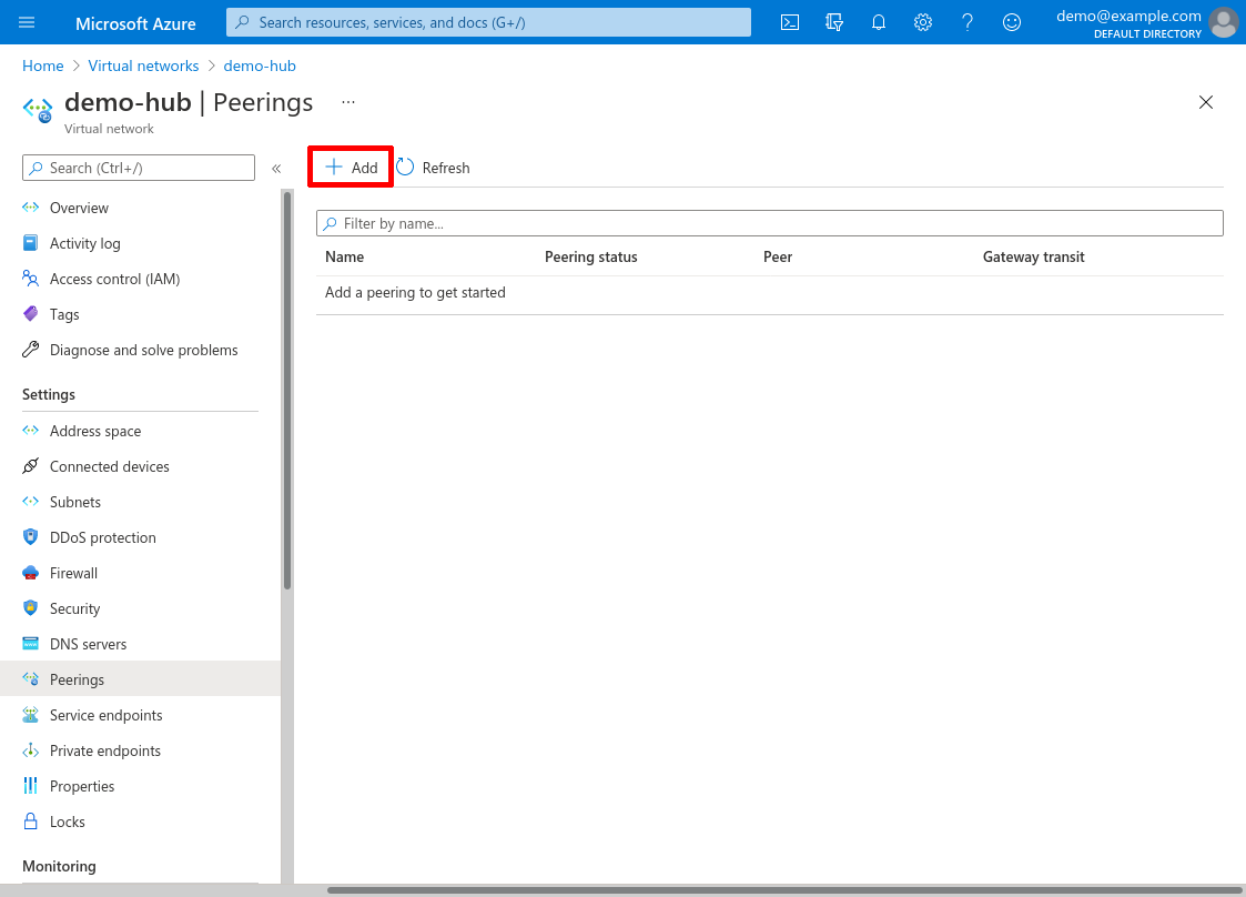 Virtual network Peerings