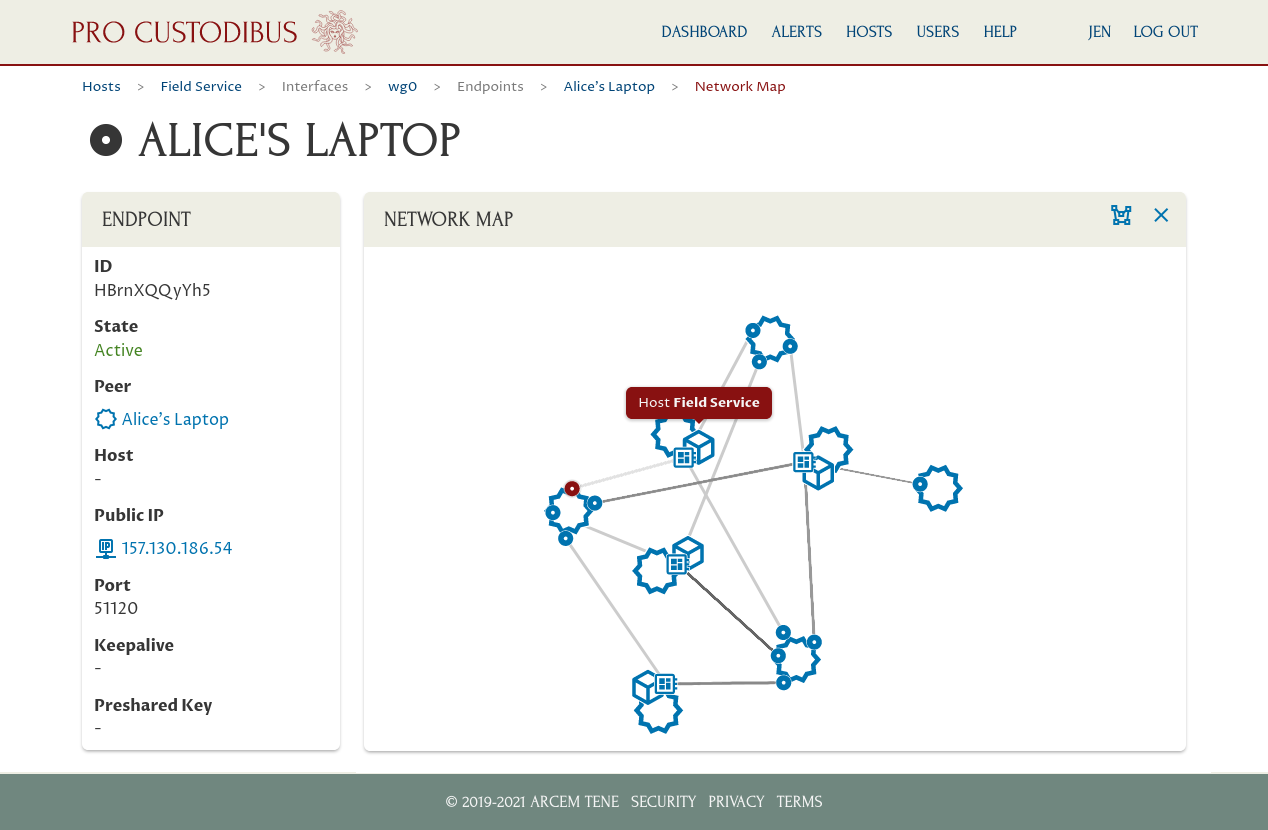 Network Map of a WireGuard Endpoint