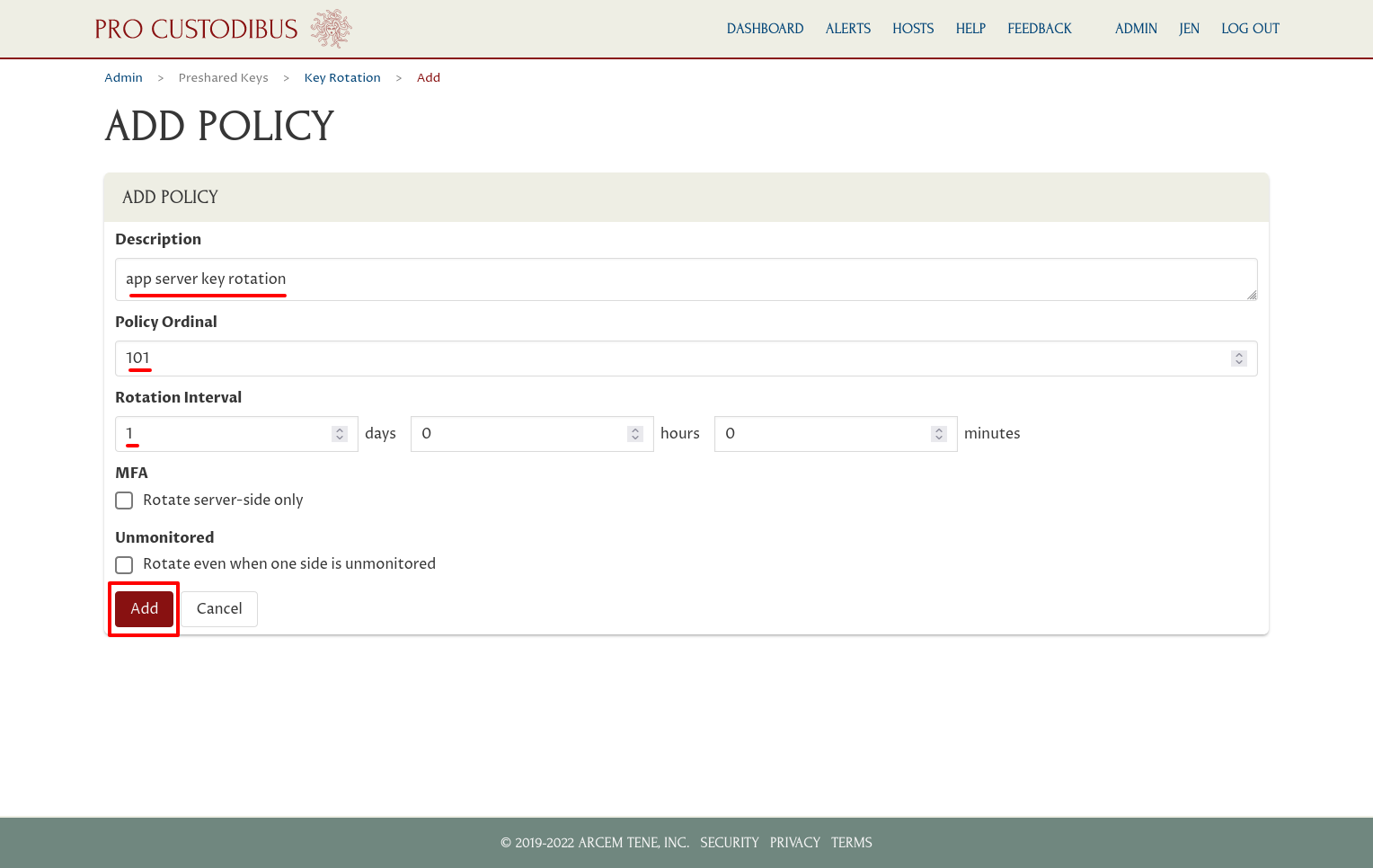 Add Policy Page