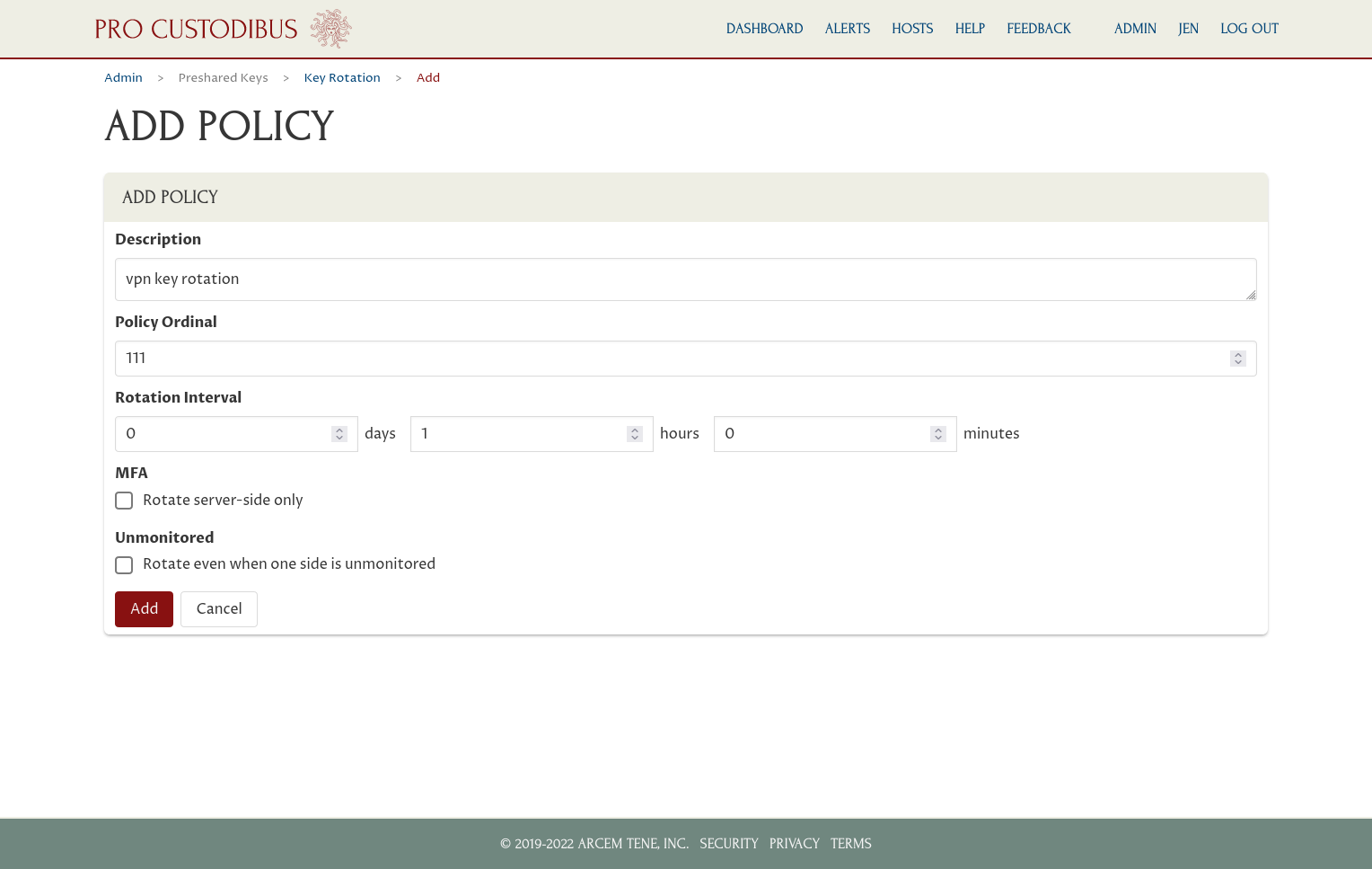 Add Policy Page