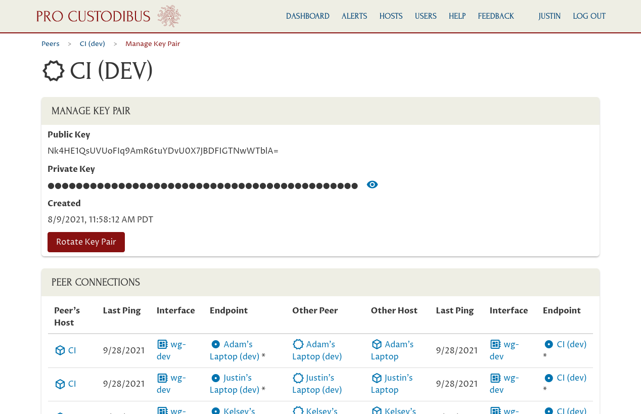 Manage Key-Pair Page