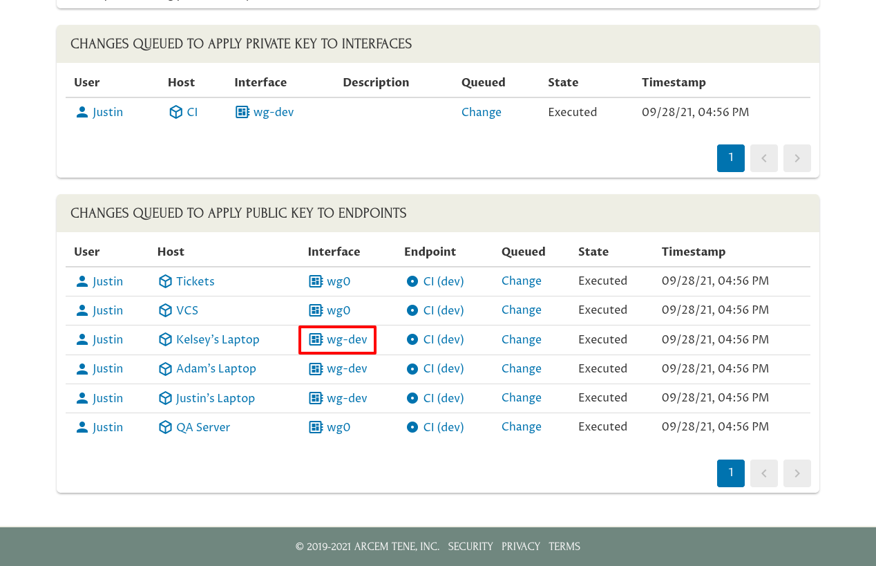 Manage Key-Pair Page (link to Kelsey’s Laptop wg-dev interface)