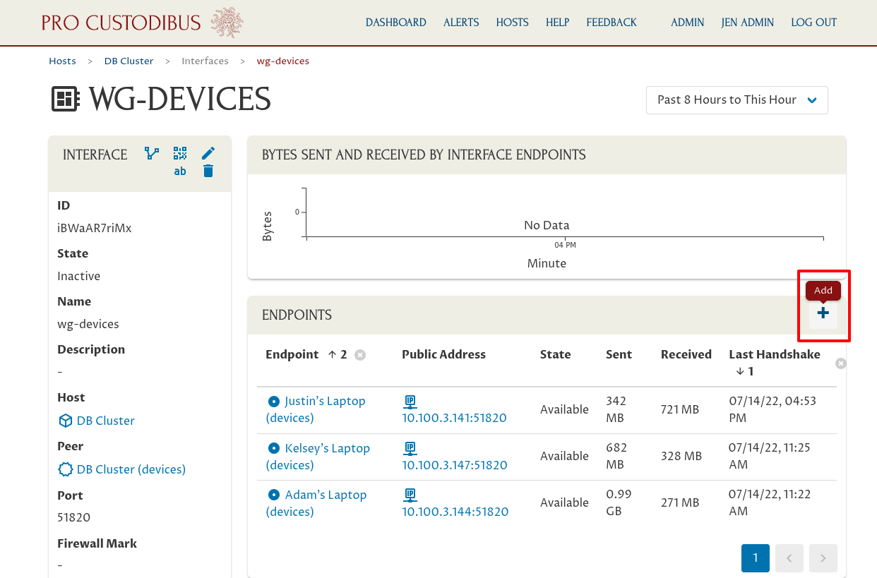 wg-devices interface page