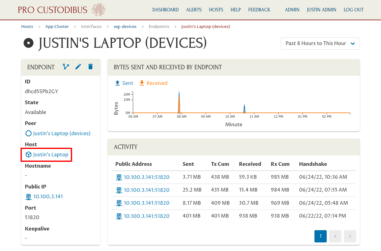 Justin’s Laptop Endpoint Page