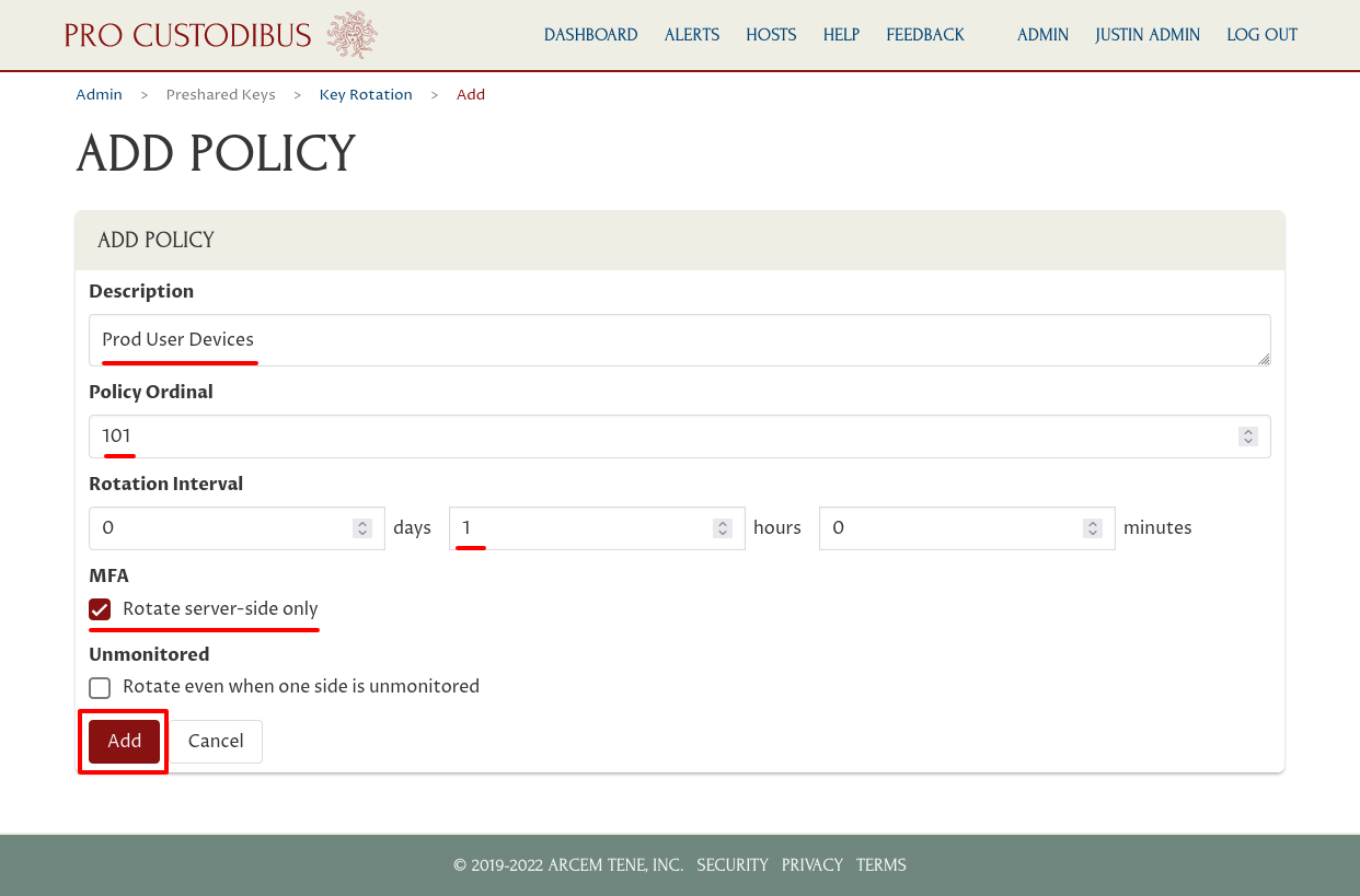 Add Policy Page