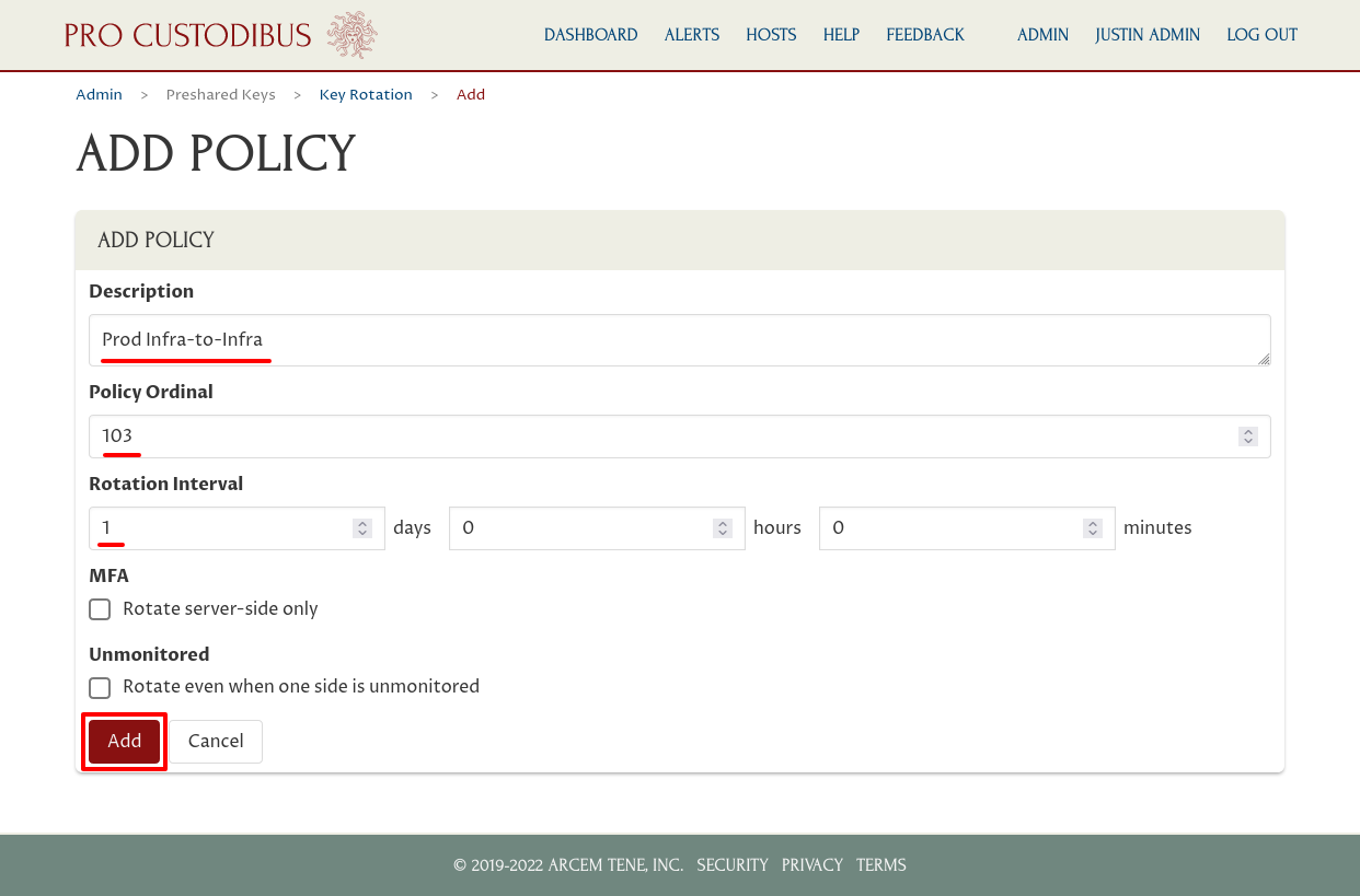 Add Policy Page