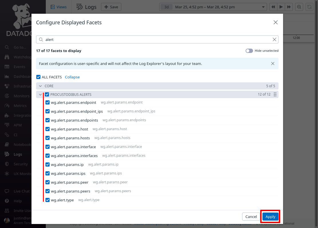 Configure Displayed Facets